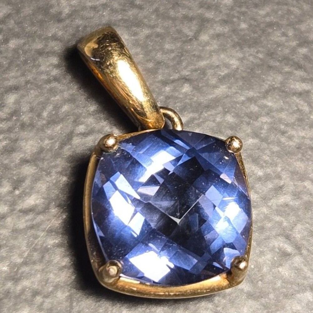 Gold purple Sterling Silver 925 Pendant